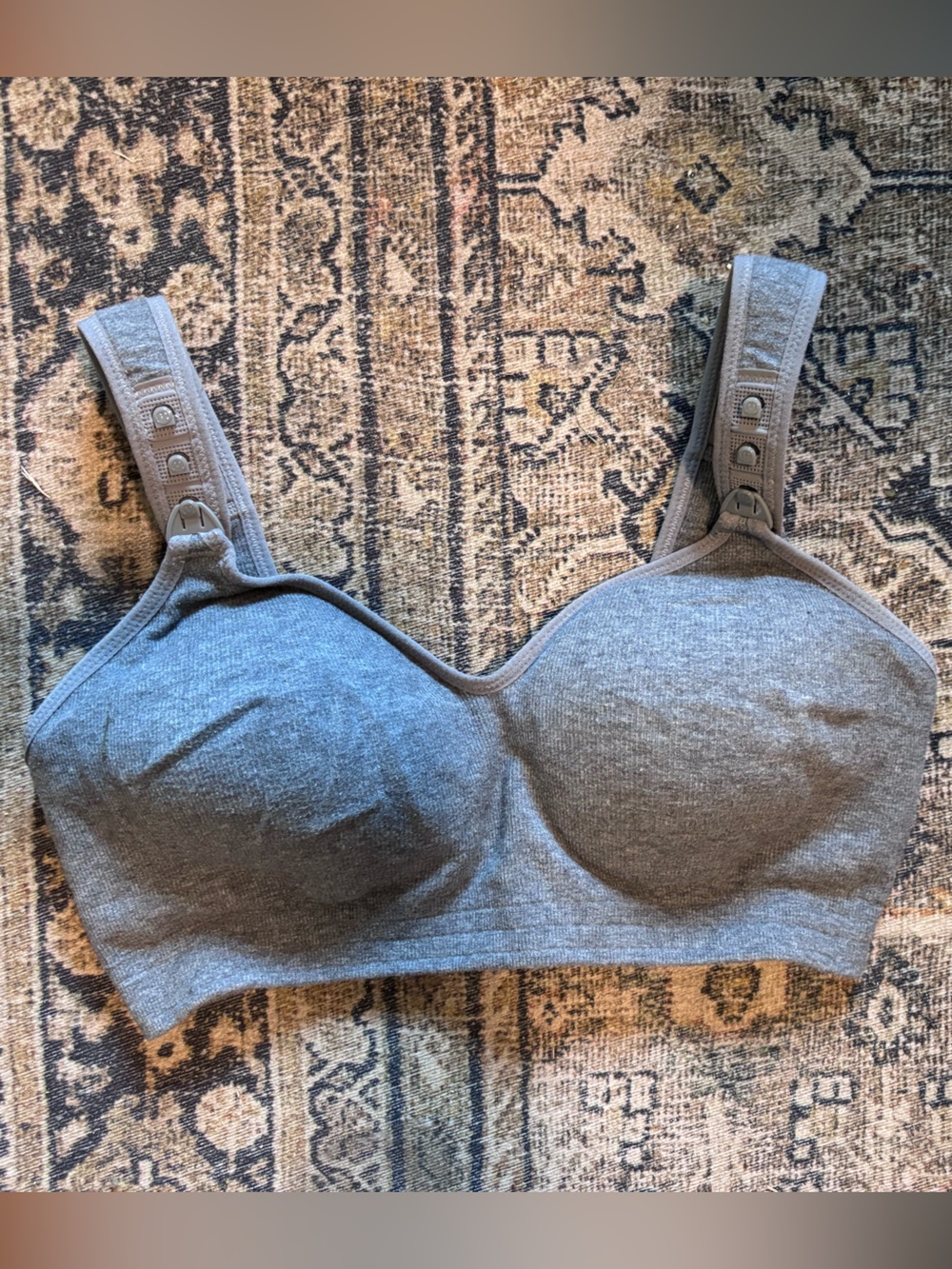 Momcozy Grey Strapless Convertible Nursing Bra